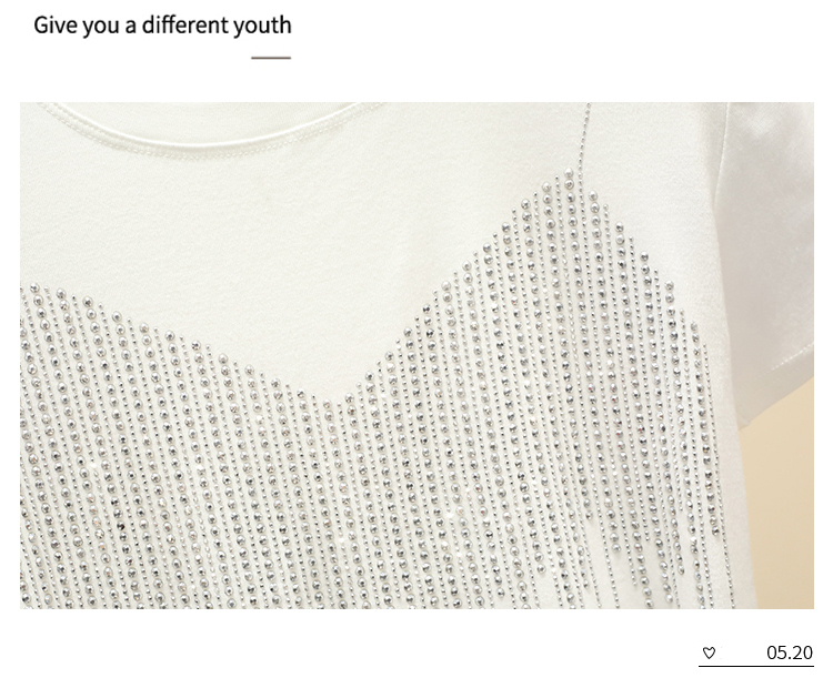 Chic Short Hot Diamond Temperament Thin Niche Women's Short Sleeves