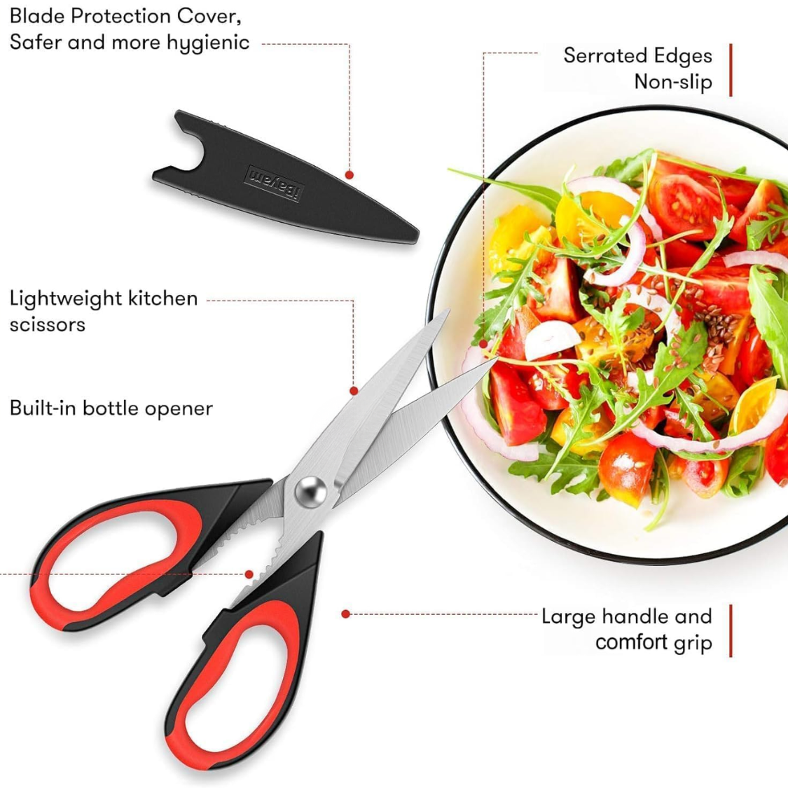 Kitchen Scissors Shears All Purpose Heavy Duty Protective Sheath 2