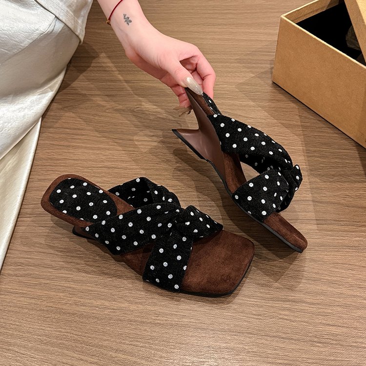 Cross Strap Wedge Sandals