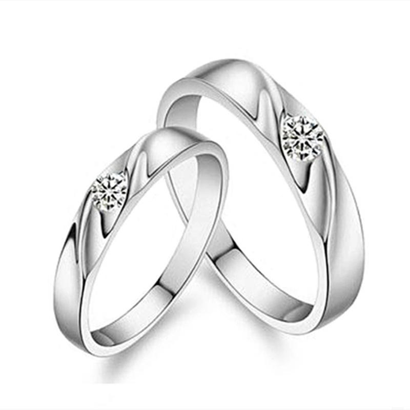 Title 2, Anneaux de couple en argent sterling S925, symb...