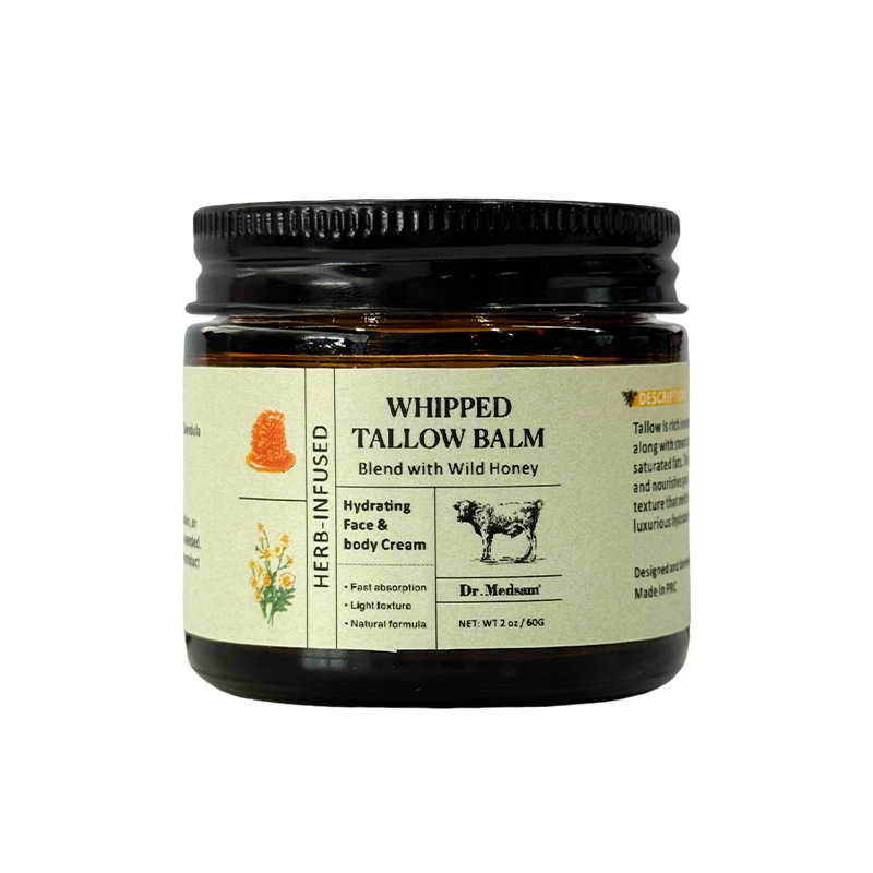 Herb Infused Whipped Grass Fed Beef Tallow Honey Balm, Natural Grass-Fed Tallow Face & Body Moisturizer, Dry Skin Barrier Repair Nourishing Body Butter Cream — foto 6
