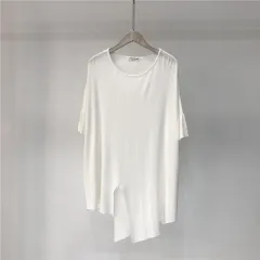 Korean Version Of Ins Trendy Irregular Solid Colour Loose Mid-length Top Clothes - White - View 1