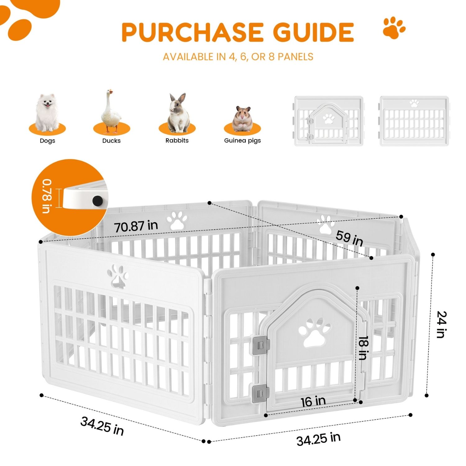 Plastic Dog With Movable Enclosure, Suitable For Small And Medium-sized Dogs, Cats And Rabbits. image 8