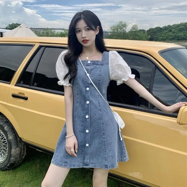 Dress With Waistband For Summer Women Light Blue - Shop at LoveMi