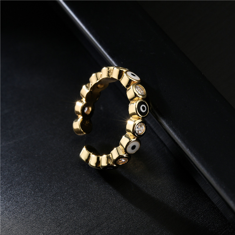 Fashion Dripping Devil Eye Zircon Ring