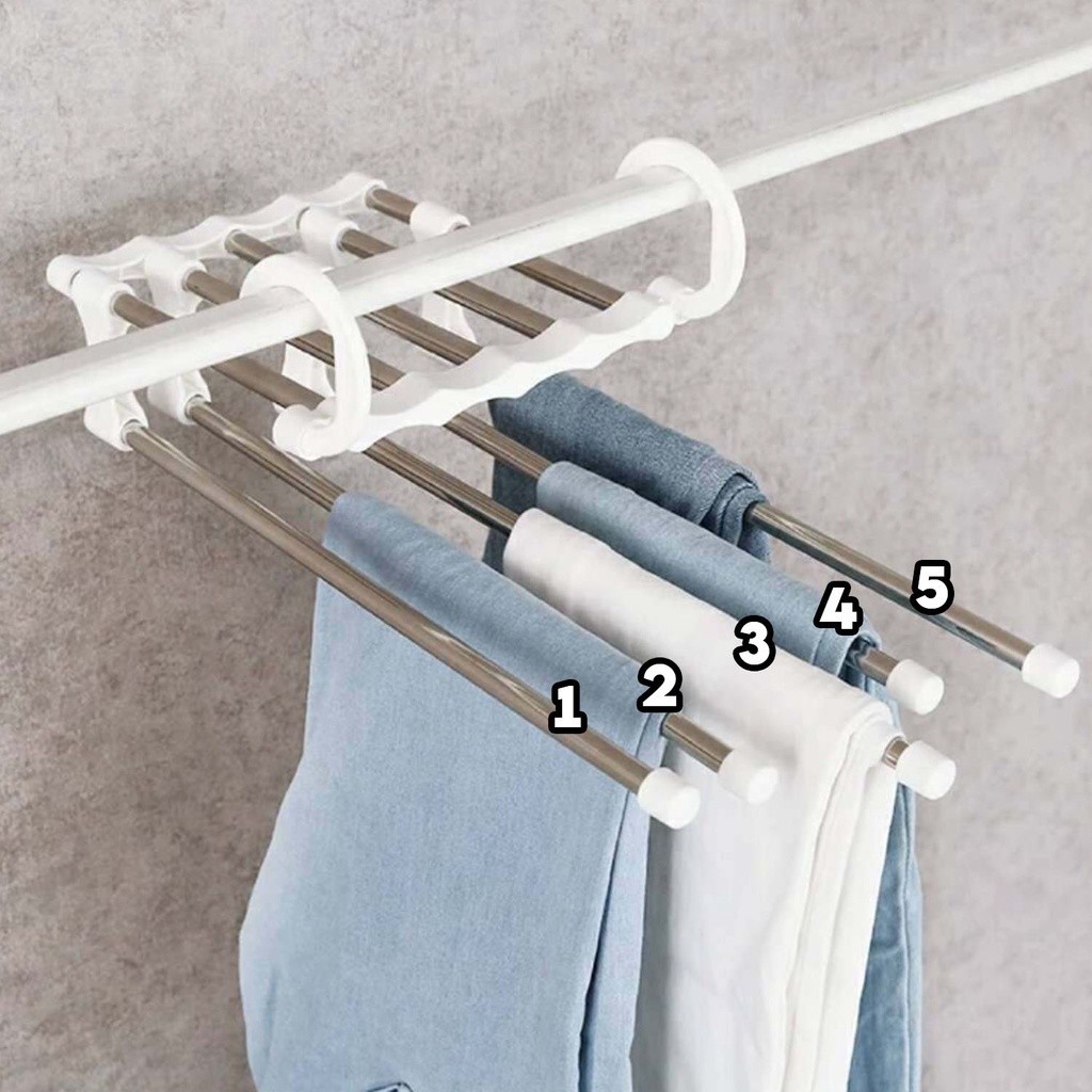 Set Of 5-in-1 Multifunctional Hangers. Suitable For Trousers, Skirts And T-shirts. 5
