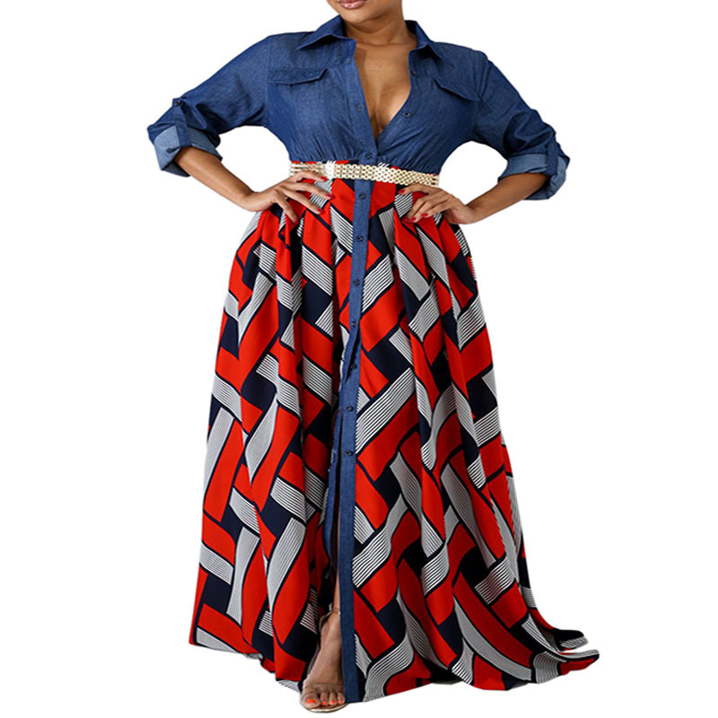 Denim Woven Printed Swing Dress, picture 4 of 5