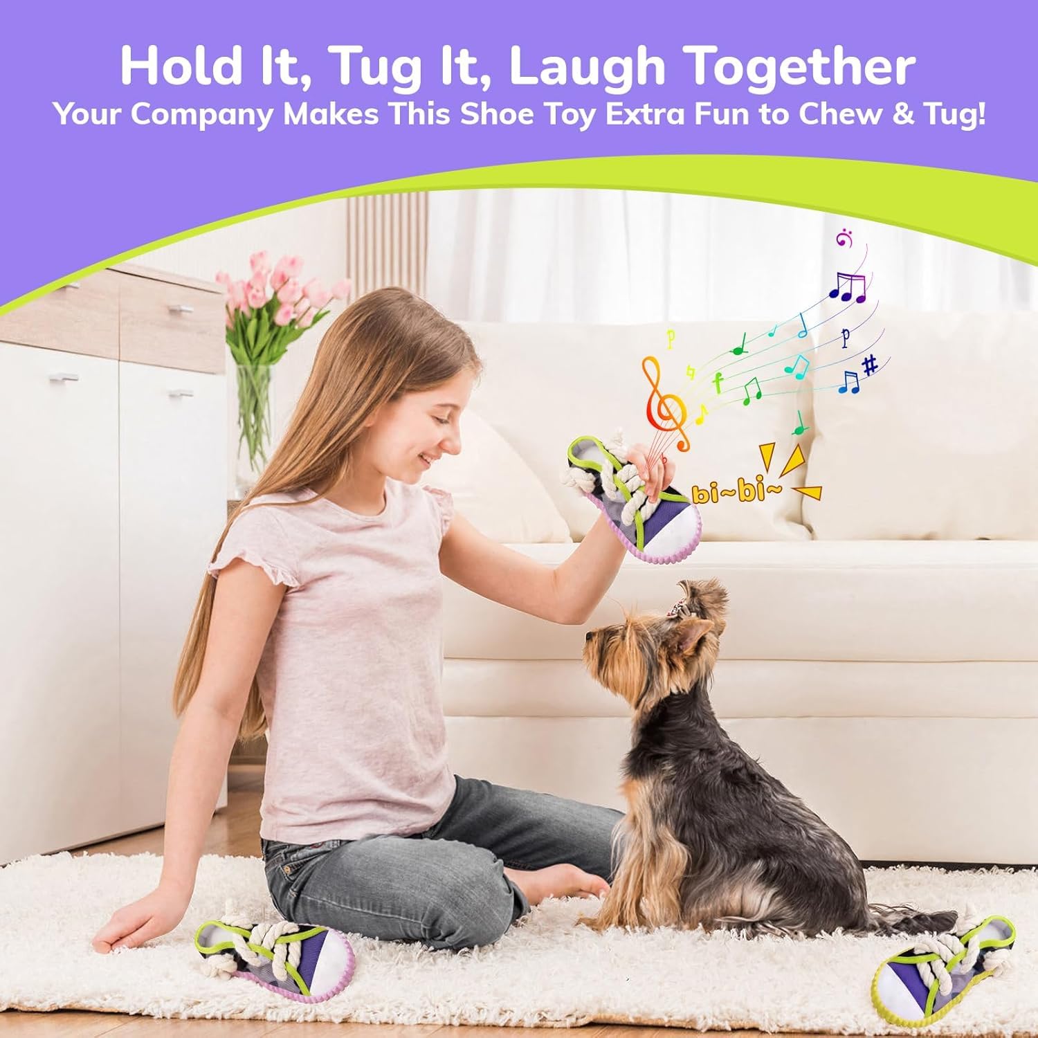 2 Pieces - Dog Chew Toys, Funny Dog Toys, Puppy Teething Toys & Shoe Dog Toy, Durable Dog Toys For Aggressive Chewers Tear-Resistant For Small & Medium Dogs 1