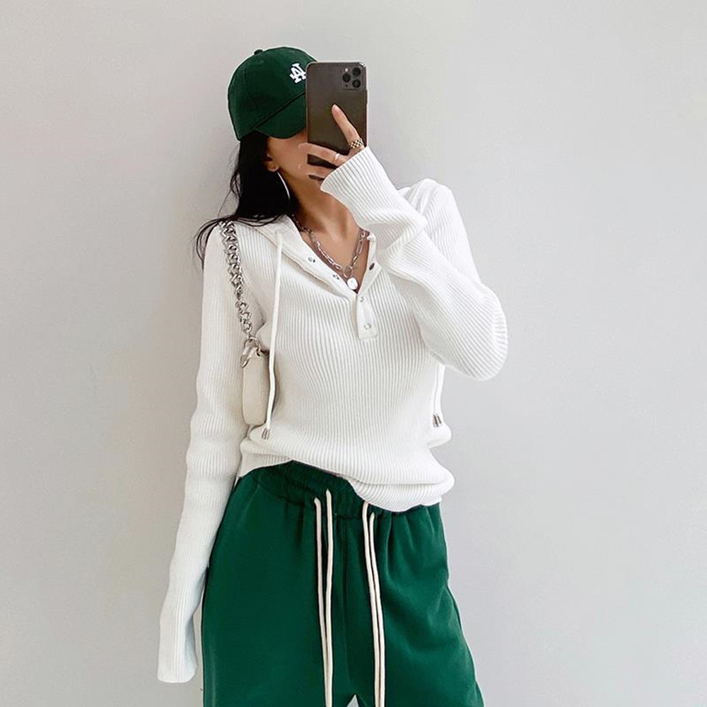 Women's Outer Wear Slim Pullover Hooded Sweater