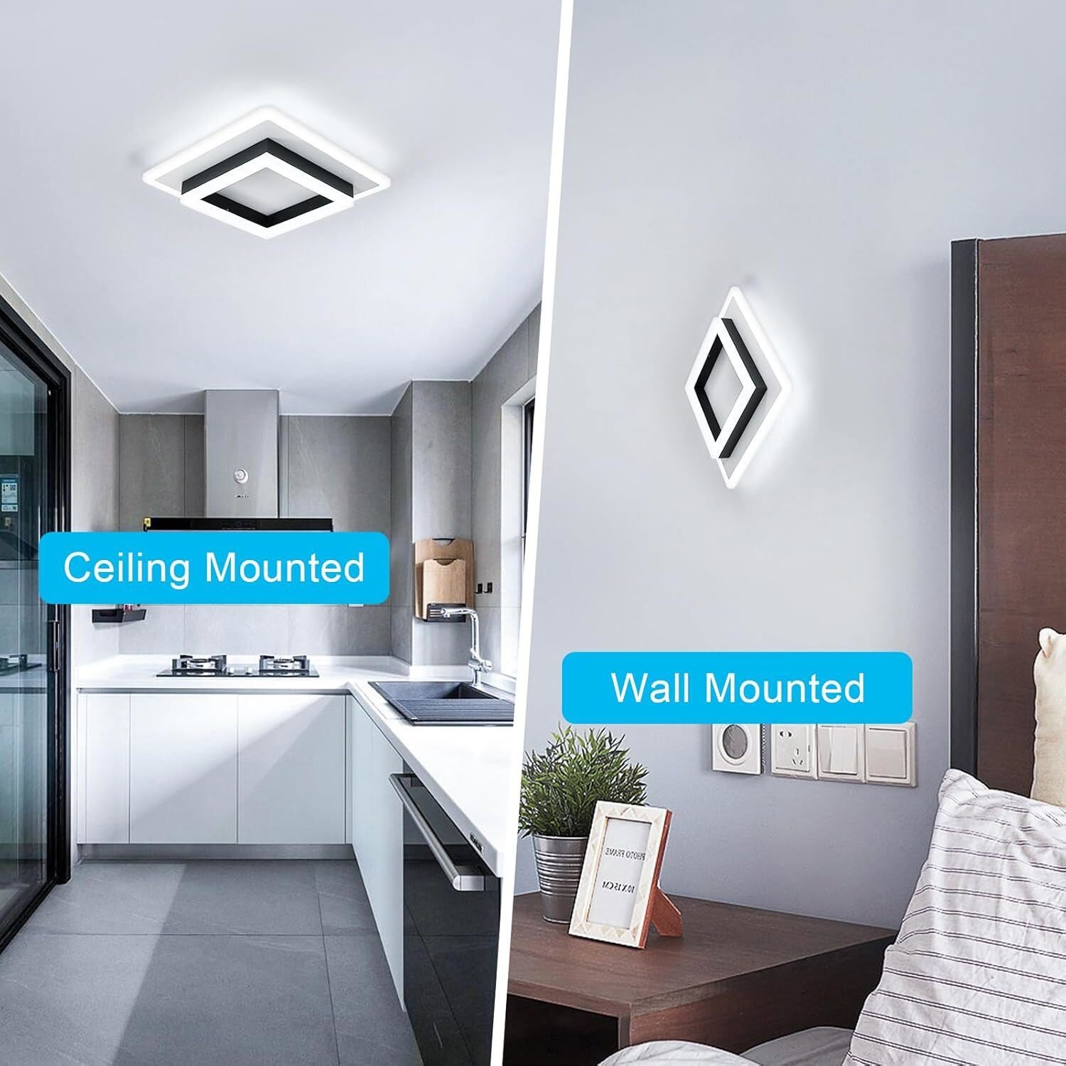 30W Ceiling Light Modern Square LED Cool White Chandelier For Living Room — image 6