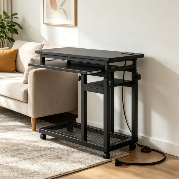Table Roulante Ajustable avec Recharge Intégrée