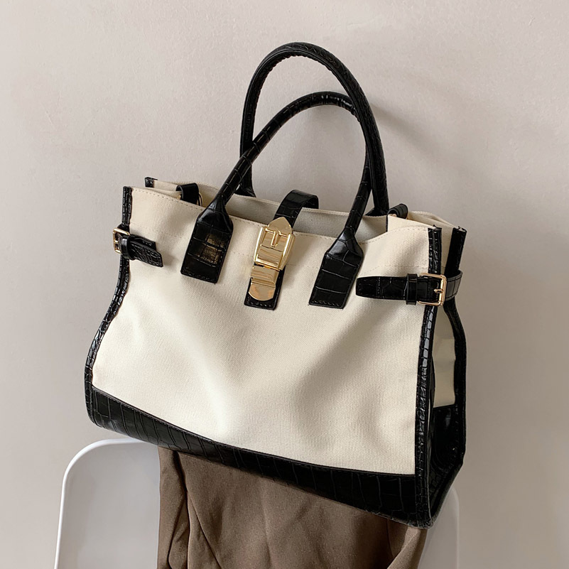 Textured Contrast Color Stylish Messenger Big Bag