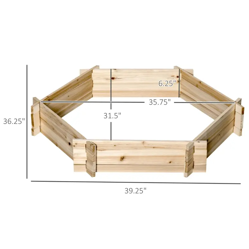 Hexagon Raised Garden Bed, Fir Wood, picture 4 of 4