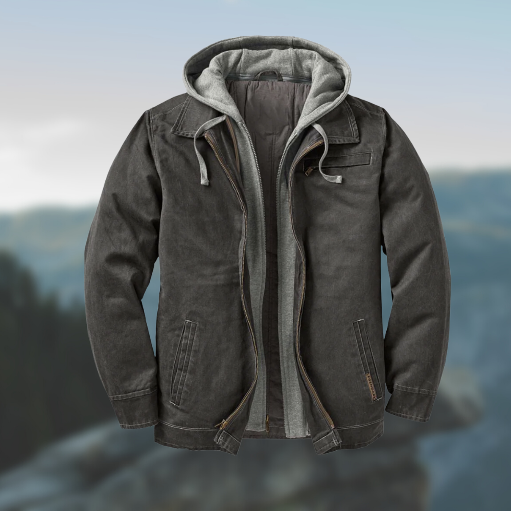 Fake Two Piece Jacket Fashion Dark Grey Denim