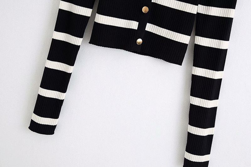 Title 4, European and American Style Striped Cardigan