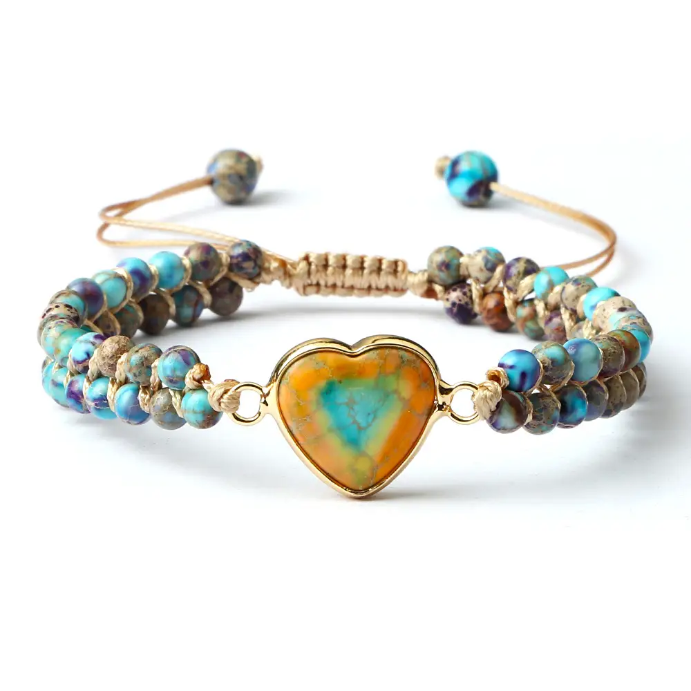 Double Layer Bead 4mm Woven Double Row Bracelet