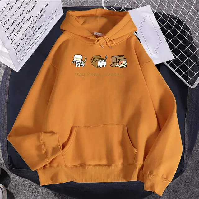 New Printed Fleece Hooded Pullover Sweatshirt 6 Style - Shop at LoveMi