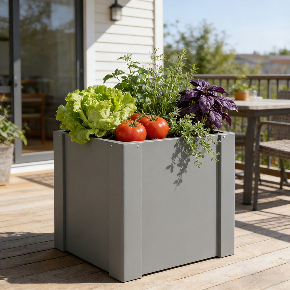 Raised Garden Bed Galvanized Planter Box Outdoor Open-Bottom Design With Gloves For Gardening Vegetables, Flower 9