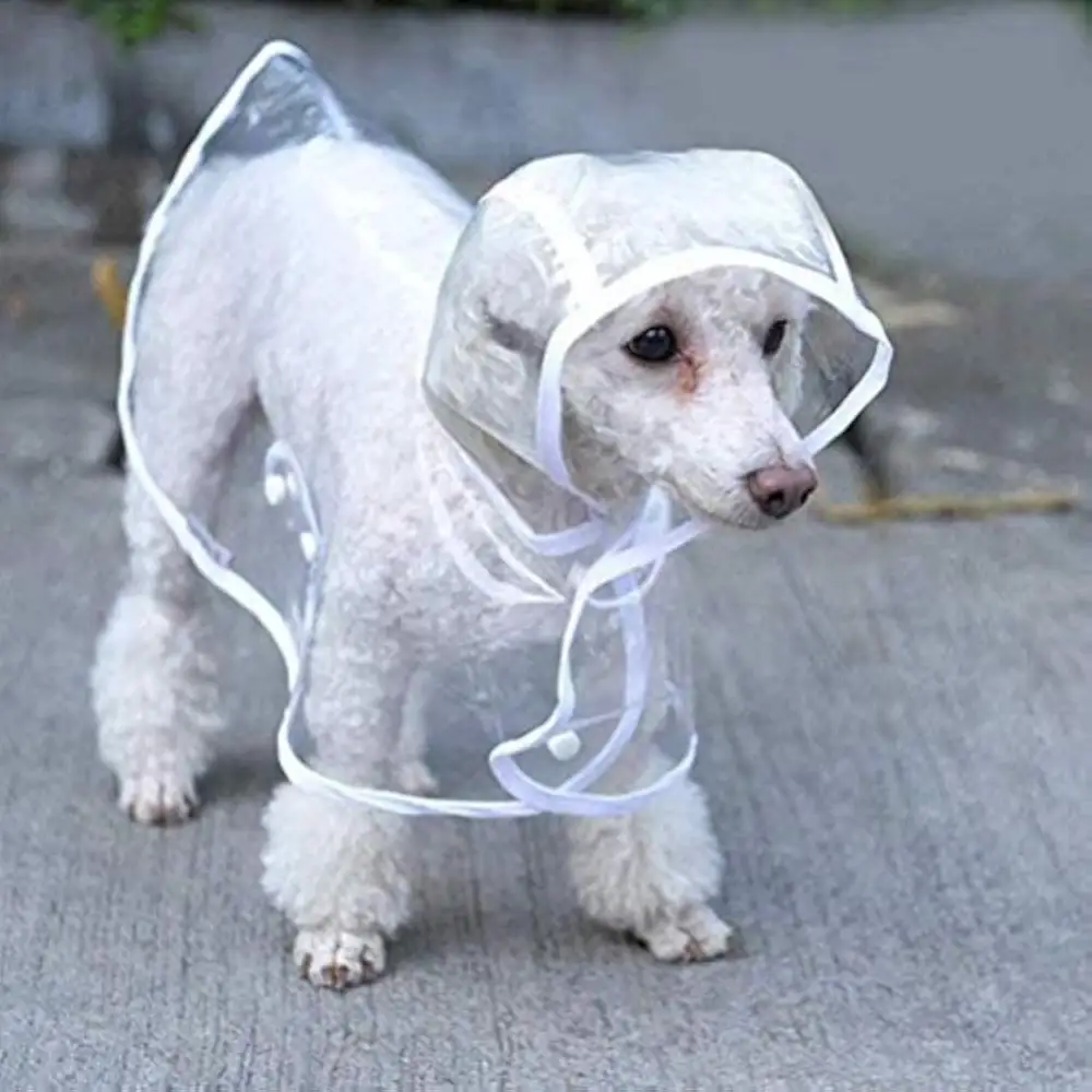 Clear Raincoat for Small Medium Dogs Pet Waterproof Clothes