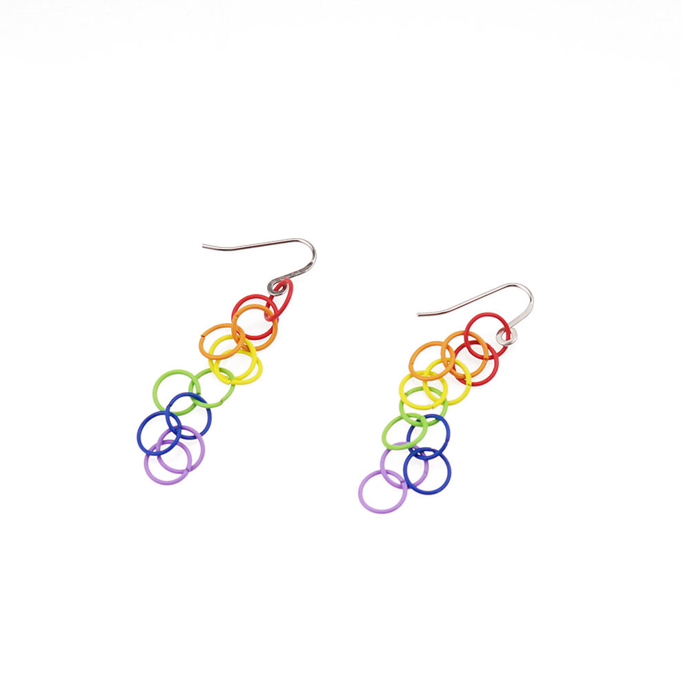 Men's And Women's Fashion Simple Rainbow Earrings