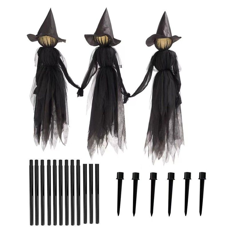 3X Halloween LED Light Up Screaming Witch Decor With Voice Control For Garden — image 5