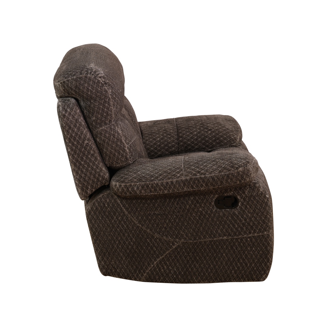 Pickup Only--Brown Cashmere Fleece Living Room Recliner Intelligent 3-Piece Sofa Set