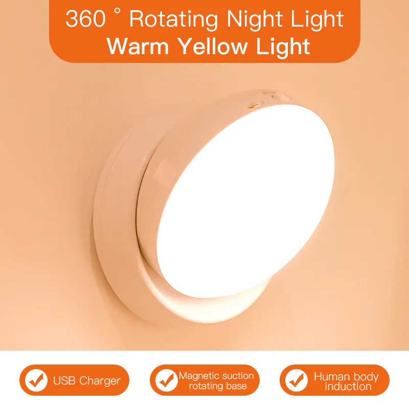 Rotating Human Body Sensor Light Corridor Garage Light Wardrobe Light Motion Sensor Night Light – image 8