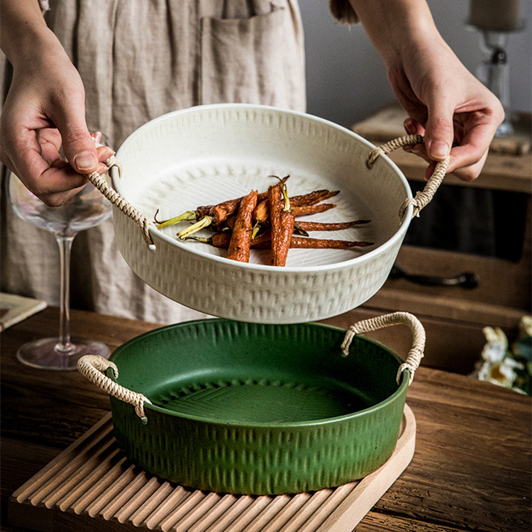 Title 2, Household Handmade Binaural Ceramic Tableware Bowl