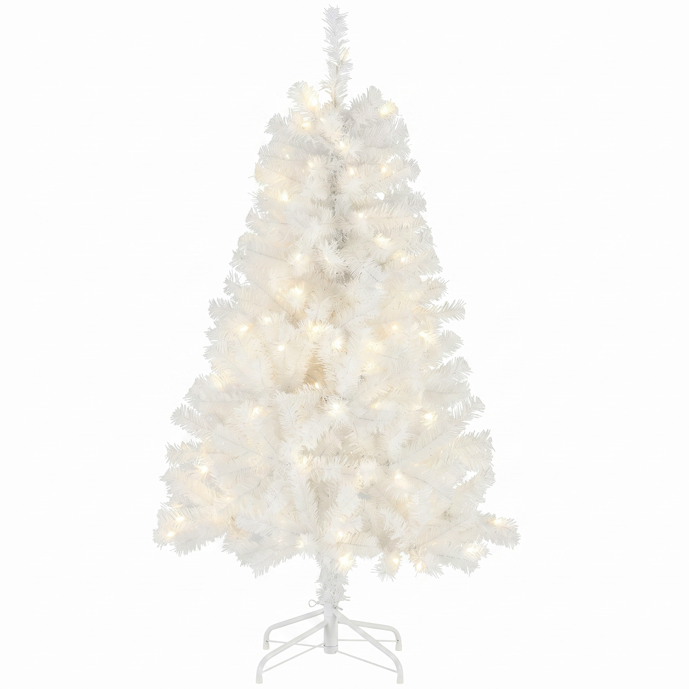 Prelit Christmas Tree, Realistic Spruce, With Metal Stand 4