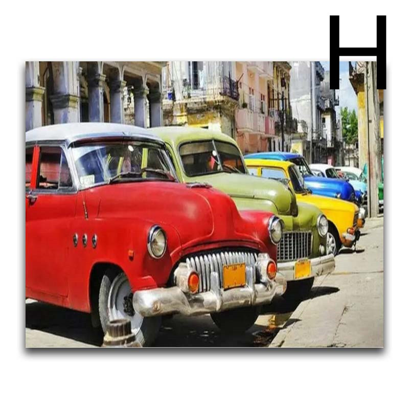5D Diamond Painting Cartoon Car Bus Motorcycle Cross Stitch