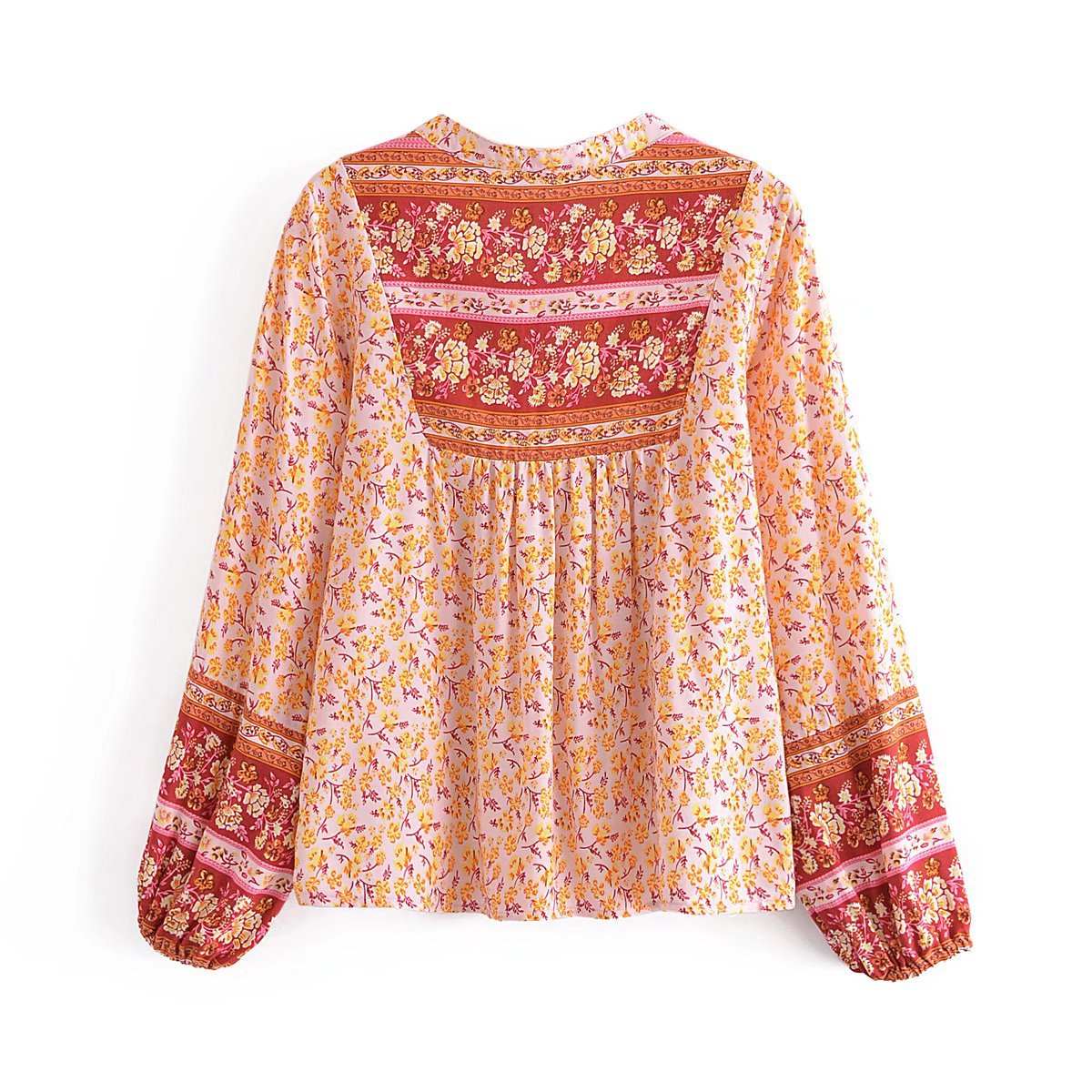 Watermark Location Print Shirt Pullover Tie Top