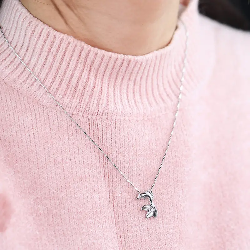 Koi Sterling Silver Necklace Light Luxury Niche High-end Sense