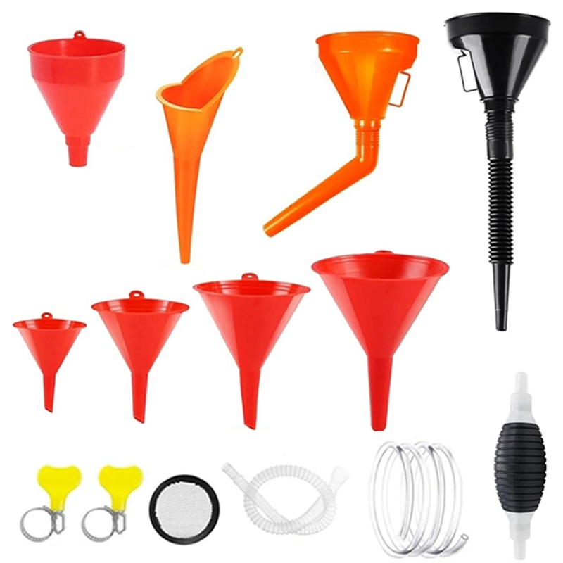 10 Pcs Fuel Funnels Set Plastic Neck Oil With Detachable Spout&Filter — image 5