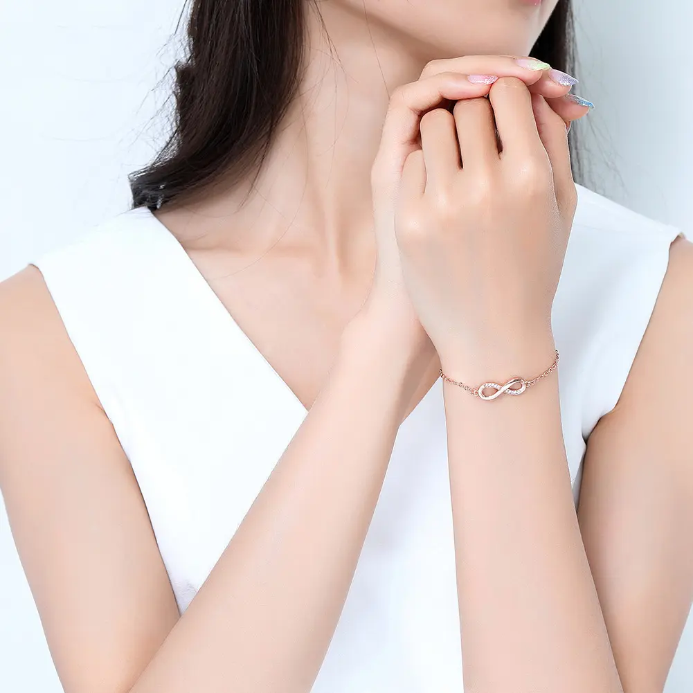 Fashion  8 Crystal Infinity Bracelet Lucky Numbers