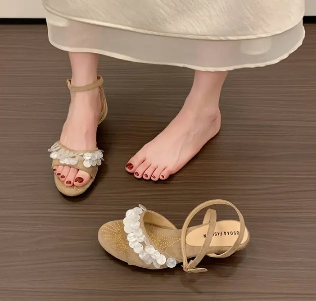 Summer New Women Italian Vintage Sequin Open