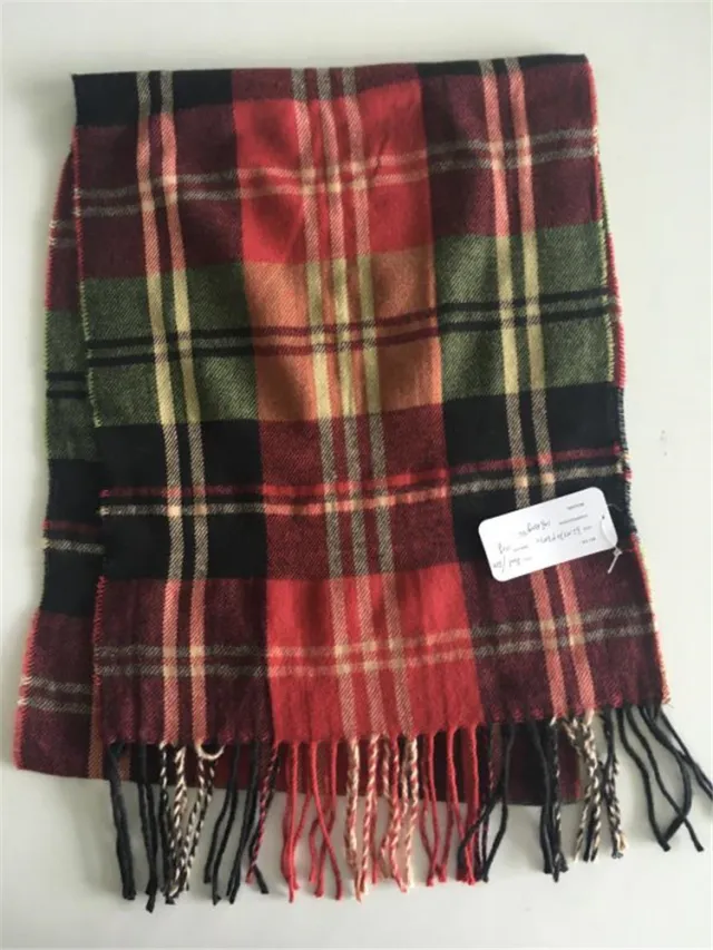 Men's Fashion Solid Color Thickened And Lengthened Scarf Shawl Dark Green Plaid - Shop at LoveMi