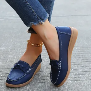 Women Flats Shoes Weave Design Soft Spring Summer Shoes - Blue