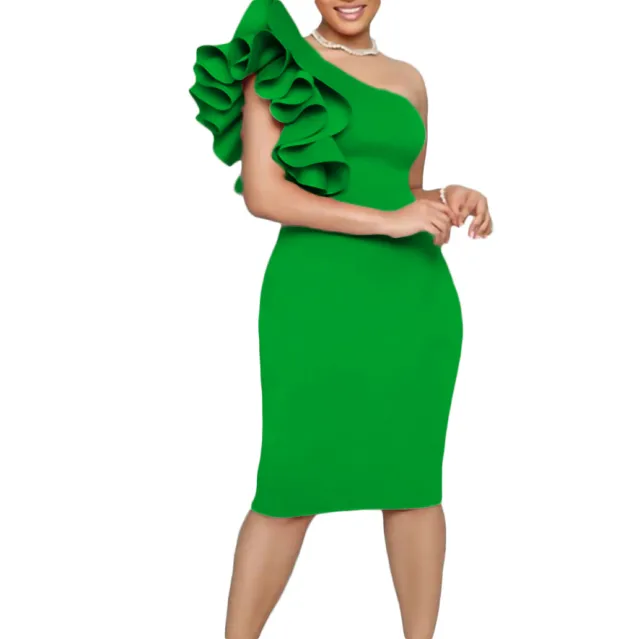 Women Sheer Bodycon Dress Office Lady Elegant Vestido Big Green - Shop at LoveMi