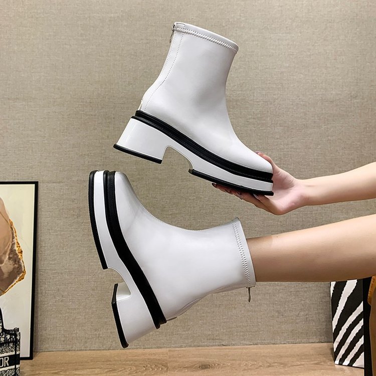 Korean Style All Match Retro Thick Heel Short Boots