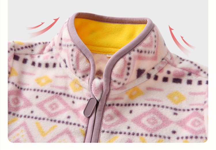 Baby Girl's Thin Fleece Printed Jacket