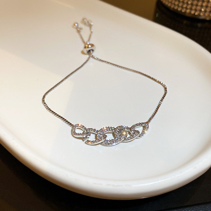 Simple Bracelet With Micro-Inlaid Zircon Circle Circle