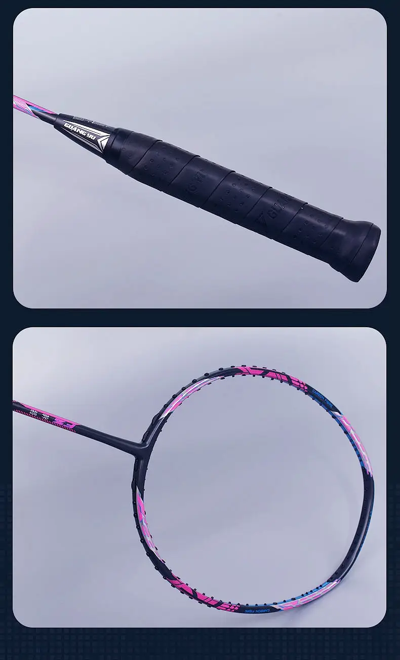 Offensive Badminton Racket With Secondary Reinforcement Of 32 Pounds Of Carbon Fiber