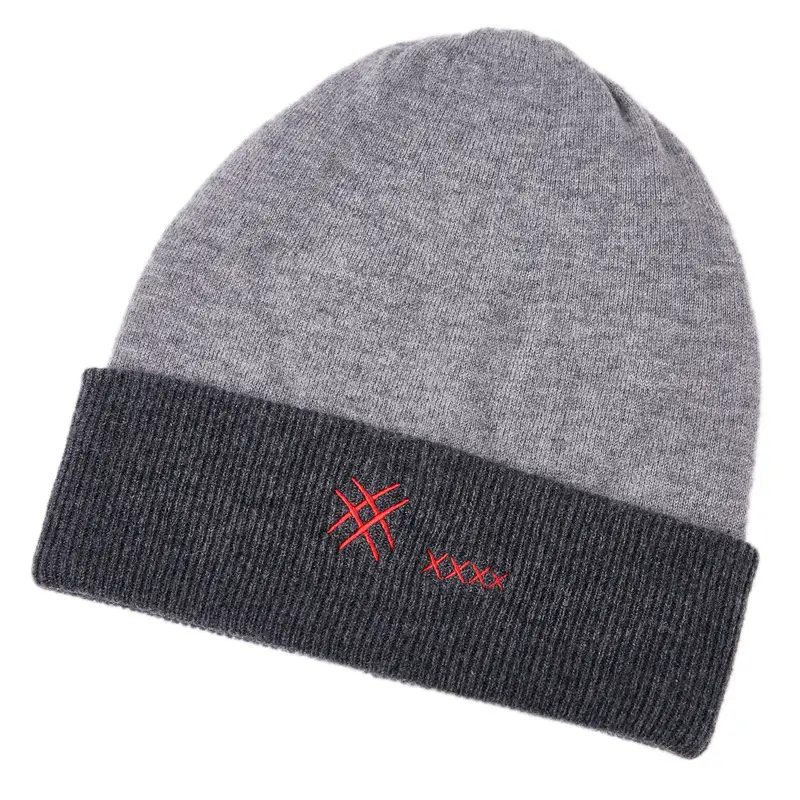 Trendy Men's Autumn And Winter Spotless Dome Fashion Embroidered Letters Warm Knitted Hat