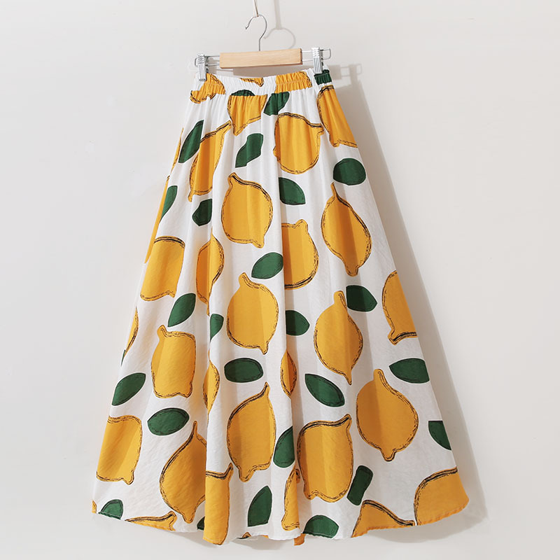 Small  Flowers Simple Mid-length Beach A-line Skirt
