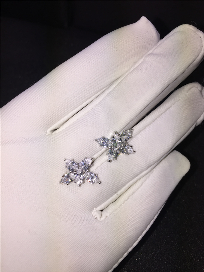 Title 8, Womens Ice Crystal Flower Cluster High Carbon ...