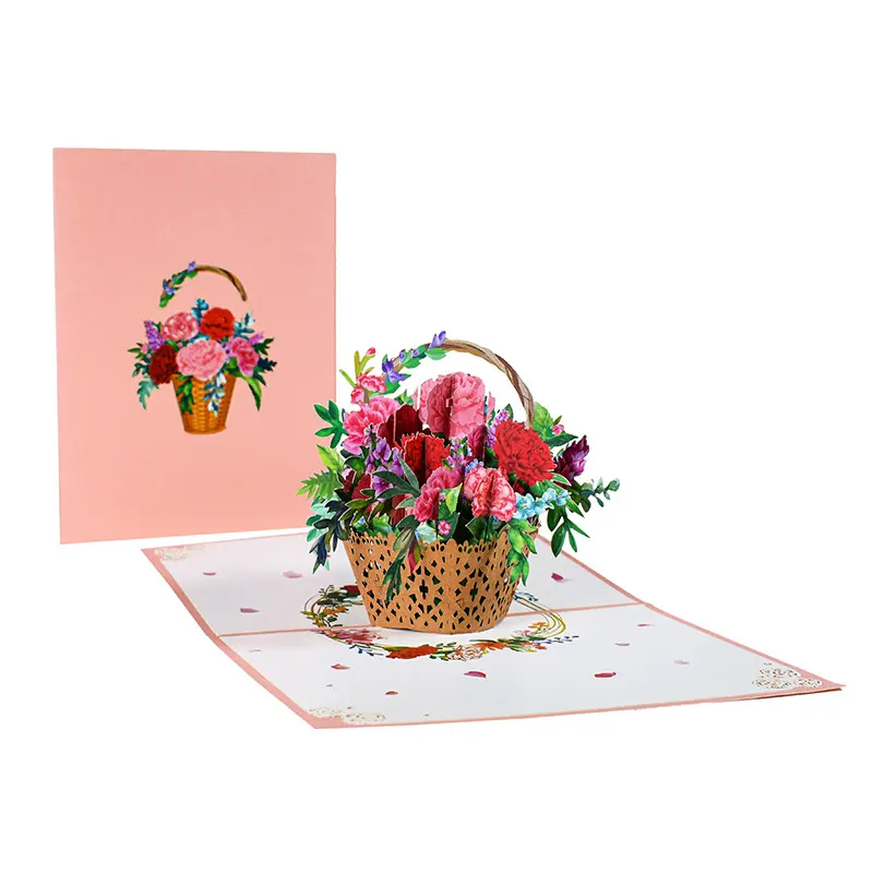 3D PopUp Flower Bouquet Cards Gifts Anniversary