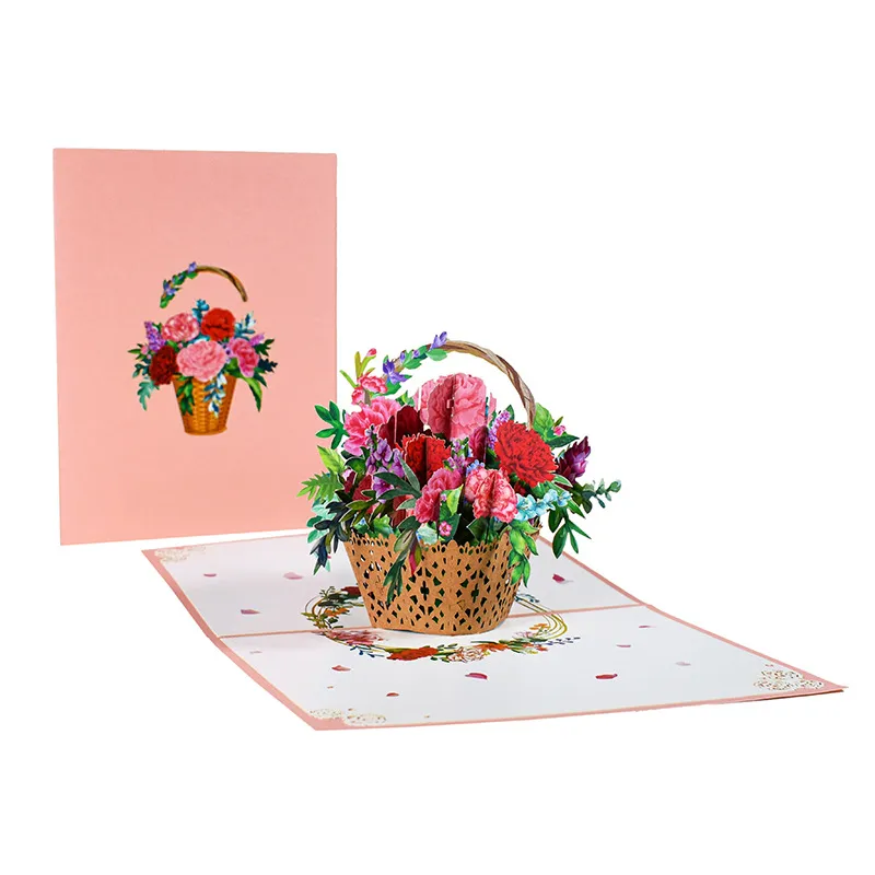 3D PopUp Flower Bouquet Cards Gifts Anniversary PopUp Mom Floral Bouquet Wife Invitation Card Greeting Cards Mothers Day Cards Postcard – image 8