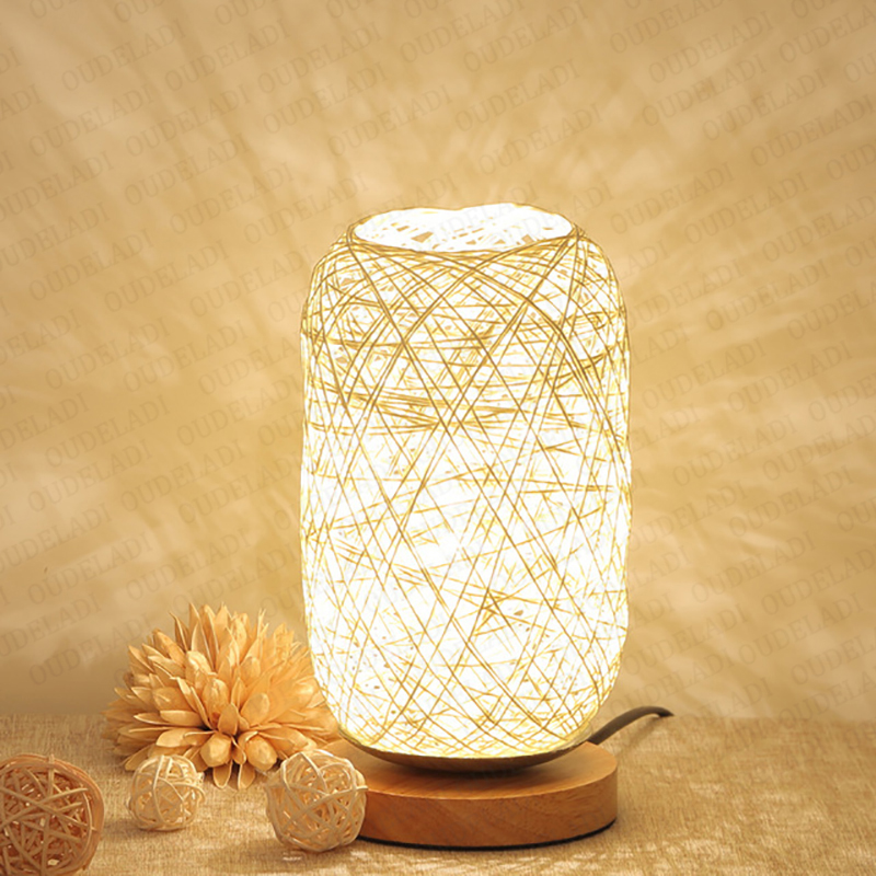 Wooden Rope Table Lamp