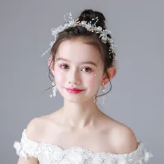 Korean Performance Vacation Hair Band Wrist Flower - White - View 1