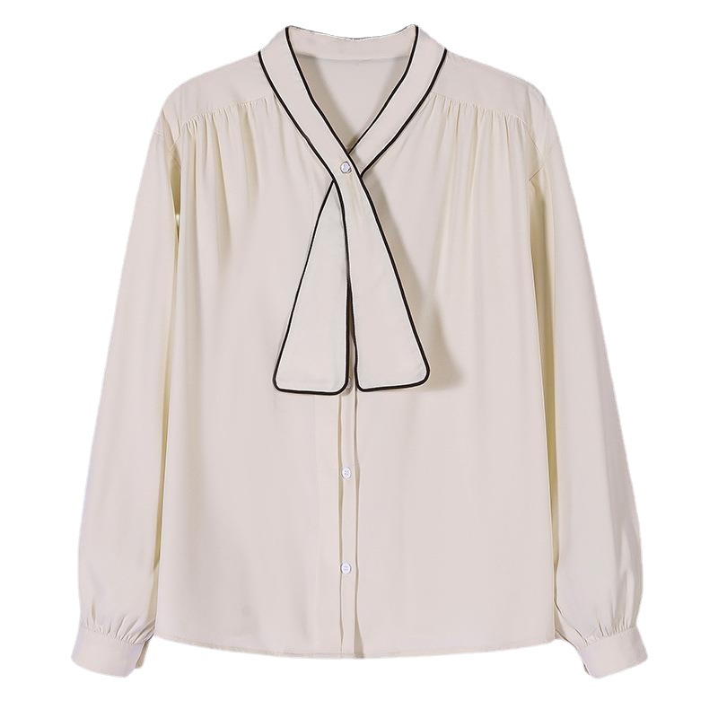 Title 7, Niche Retro Loose Chiffon Blouse Women